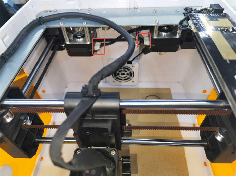 Motors and drive assembly inside the machine