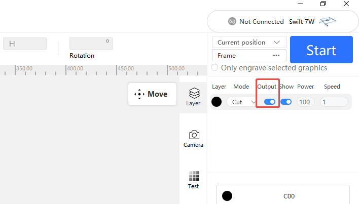 Layer output toggle