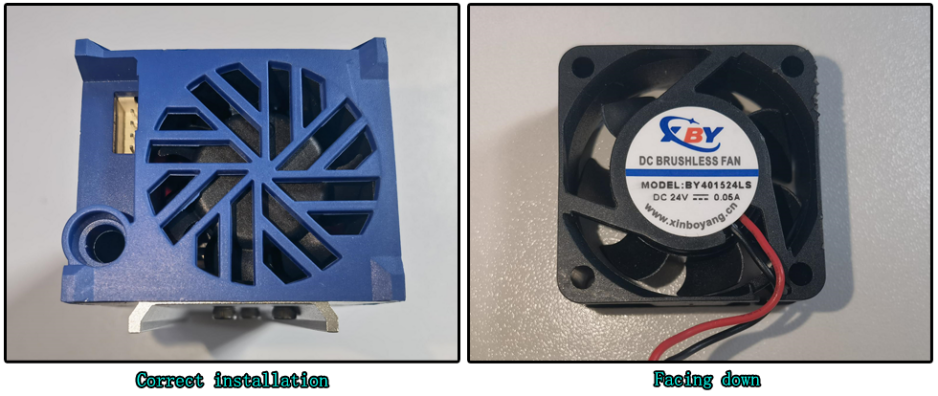Fan label orientation