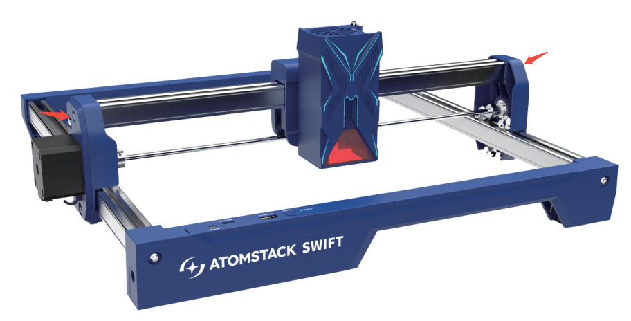 X-axis bracket screws